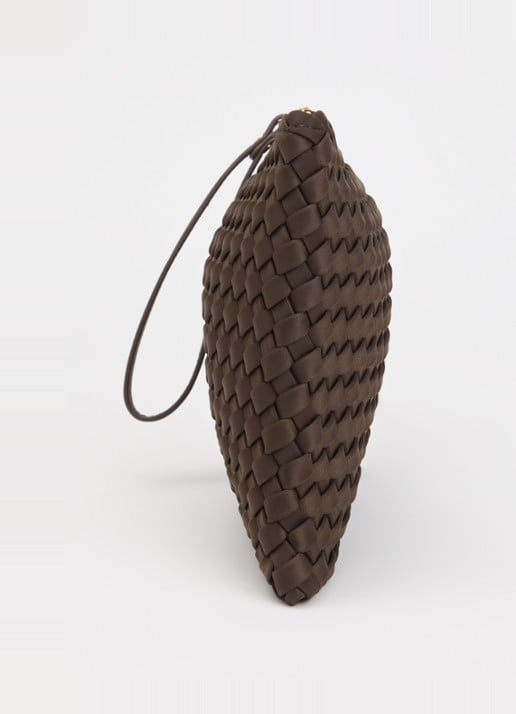 Marrea Clutch met gevlochten details  - detail 2 donkerbruin