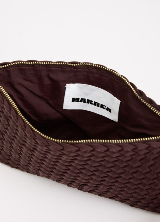 Marrea Clutch met gevlochten details  - detail 3 aubergine