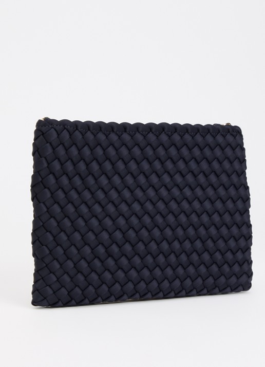 Marrea Clutch met gevlochten details  - achterkant 4 royalblauw