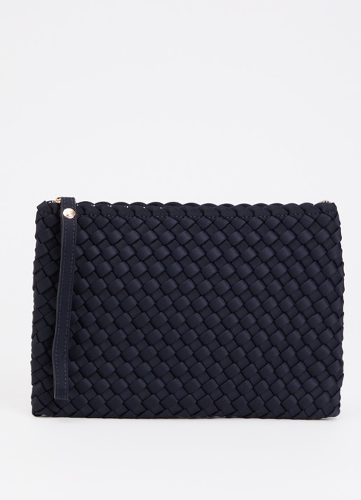 Marrea Clutch met gevlochten details  - voorkant 5 royalblauw