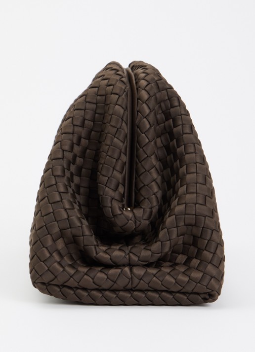 Marrea Maxi clutch met gewoven details - detail 3 donkerbruin