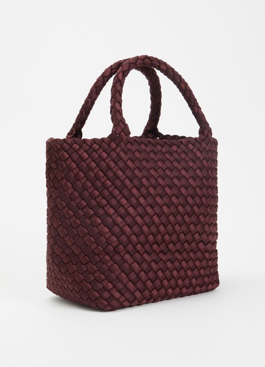 Marrea Midi handtas met afneembare schouderriem en gevlochten details  - achterkant 4 aubergine
