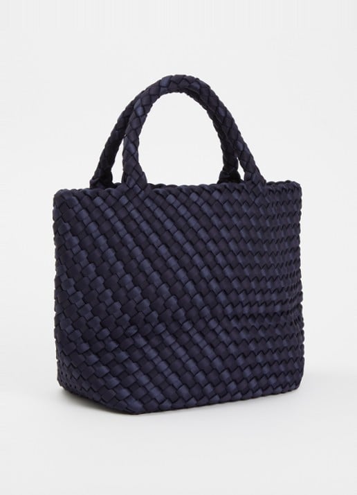 Marrea Midi handtas met afneembare schouderriem en gevlochten details  - achterkant royalblauw