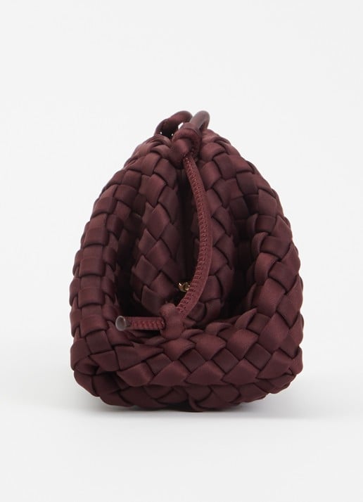 Marrea Pouch mini handtas met gevlochten detail  - detail 2 aubergine