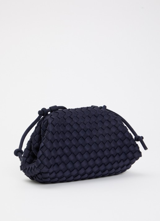 Marrea Pouch mini handtas met gevlochten detail  - achterkant 5 royalblauw