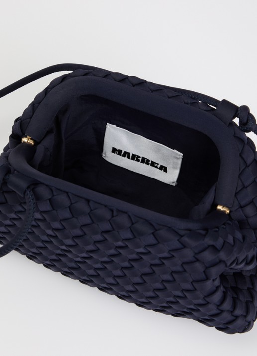 Marrea Pouch mini handtas met gevlochten detail  - detail 2 royalblauw