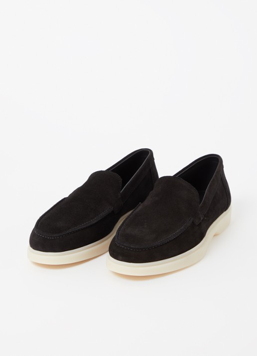 Mason Garments Amalfi slip-on van suède - detail zwart