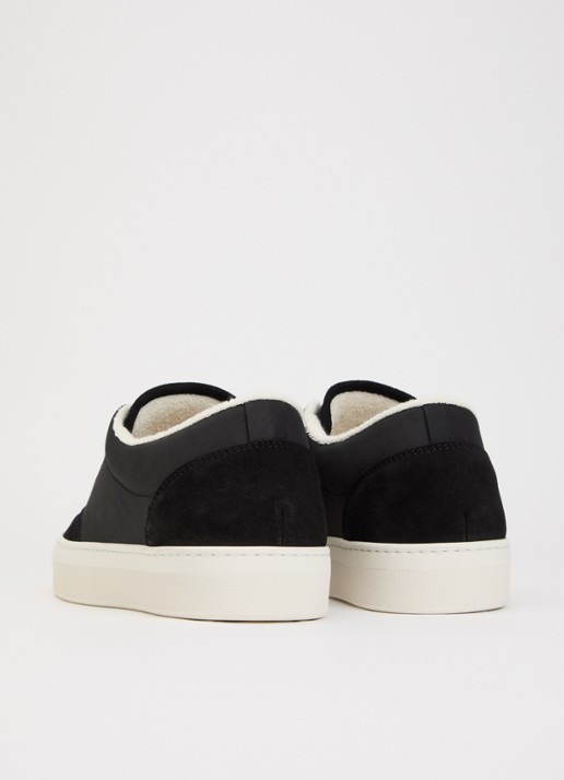 Mason Garments Atlantis sneaker van nubuck met suède details - achterkant 5 zwart