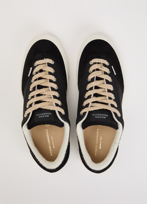 Mason Garments Atlantis sneaker van nubuck met suède details - detail 2 zwart