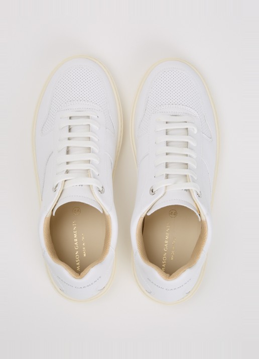 Mason Garments Como sneaker van leer  - detail 2 wit