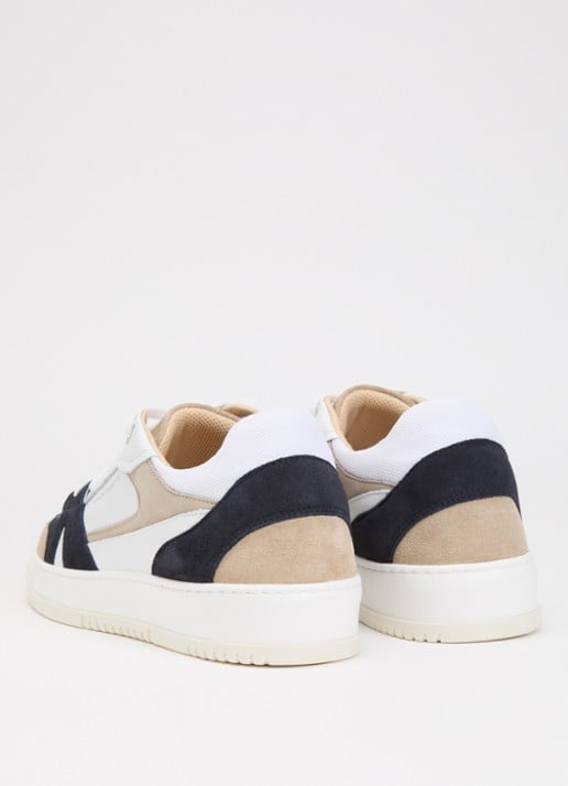 Mason Garments Matera sneaker van leer met details van nubuck en suède - achterkant 4 beige