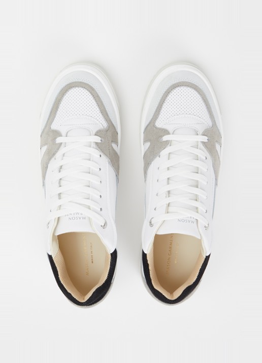 Mason Garments Matera sneaker van leer met suède details - detail 2 wit