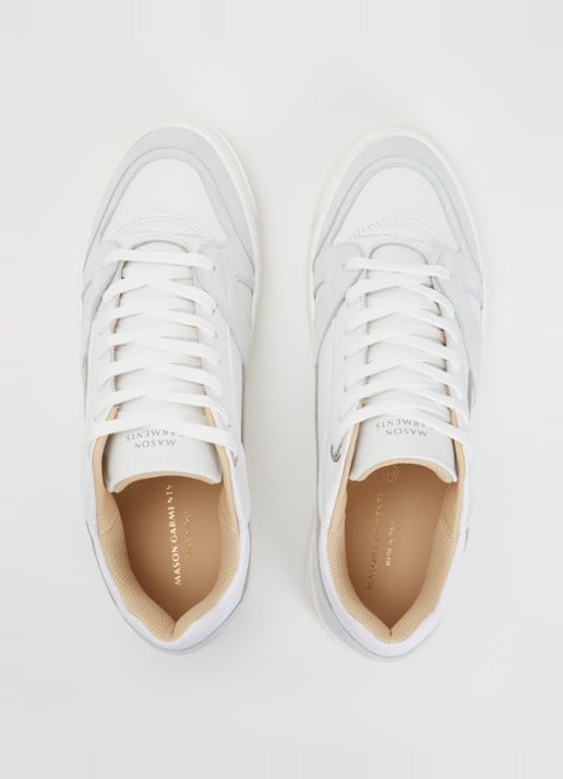Mason Garments Matera sneaker van nubuck met details van suède - detail 2 gebroken wit