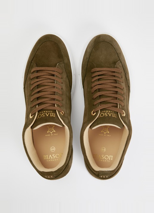 Mason Garments Tia Corporativo sneaker van suède - detail 3 bronsgroen