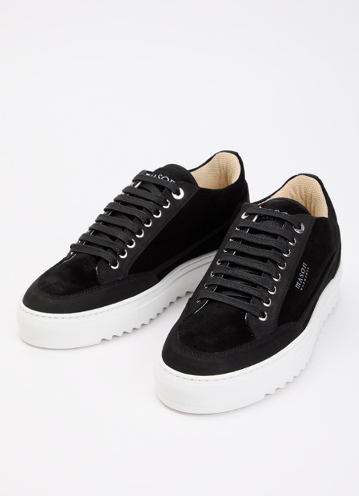 Mason Garments Tia Miscuglio sneaker van suède met details van nubuck - detail 3 zwart