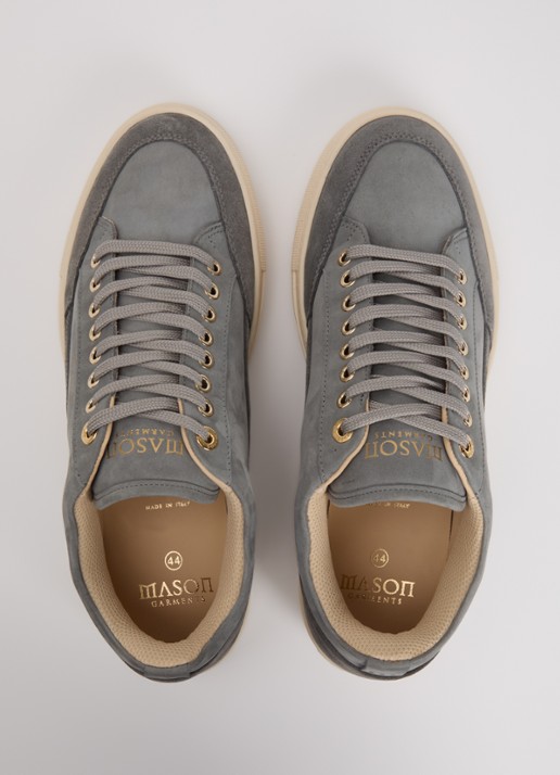 Mason Garments Tia sneaker van nubuck met details van suède - detail 2 donkergrijs