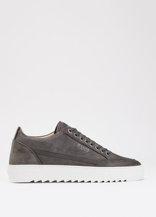 Mason Garments Tia Sollevamento sneaker van nubuck - voorkant middengrijs