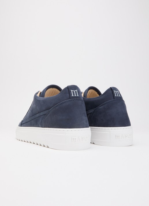 Mason Garments Tia Sollevamento sneaker van nubuck - achterkant donkerblauw