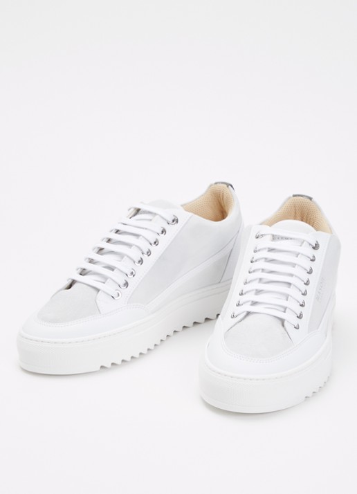 Mason Garments Tia Sport sneaker van suède met leren details - detail 3 wit