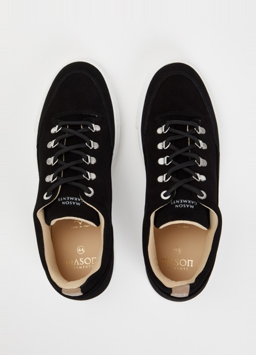 Mason Garments Torino sneaker van suède - detail 2 zwart