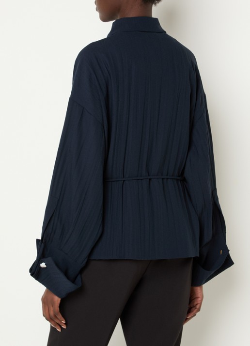 Max & Co Agitare blouse met strikceintuur - achterkant 4 donkerblauw