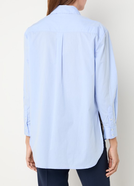 Max & Co Bari blouse met borstzak - achterkant lichtblauw
