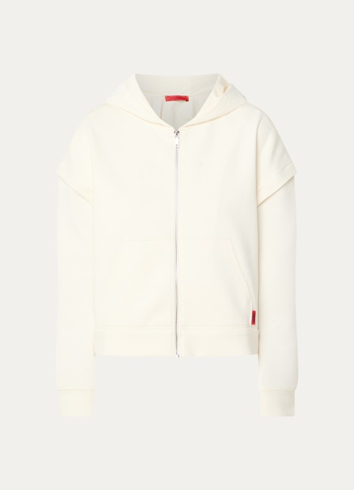 Max & Co Bavero sweatvest met capuchon - voorkant 3 gebroken wit