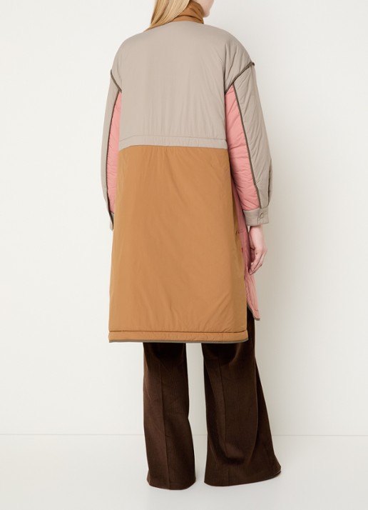 Max & Co Buona longline puffer jas  - achterkant 2 beige