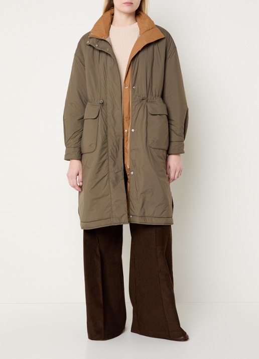Max & Co Buona longline puffer jas  - voorkant 4 beige