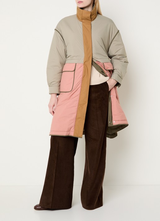Max & Co Buona longline puffer jas  - voorkant 5 beige