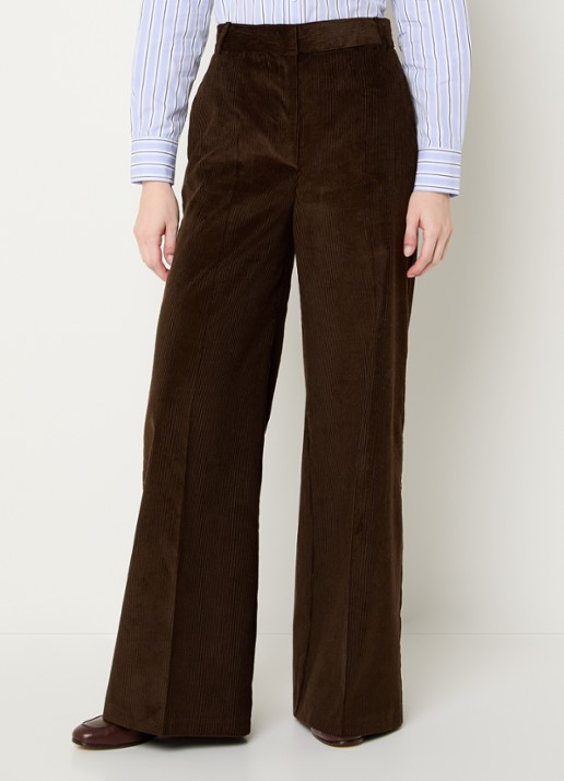 Max & Co Cane high waist flared fit pantalon van corduroy - detail 3 donkerbruin