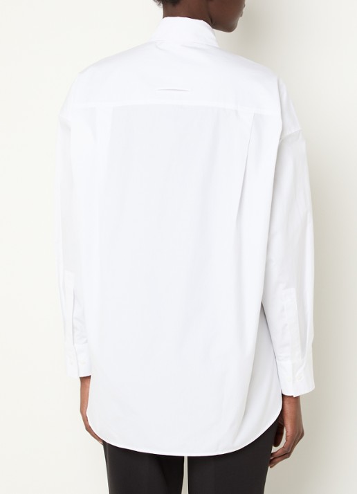 Max & Co Canneti oversized blouse met bloemborduring en borstzak - achterkant gebroken wit