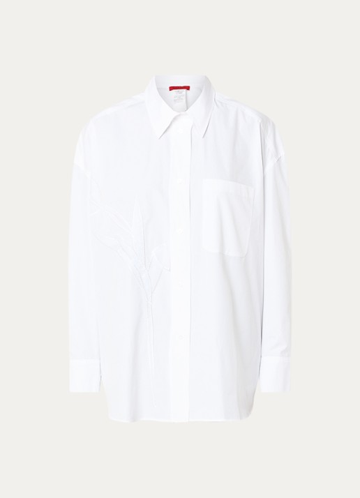 Max & Co Canneti oversized blouse met bloemborduring en borstzak