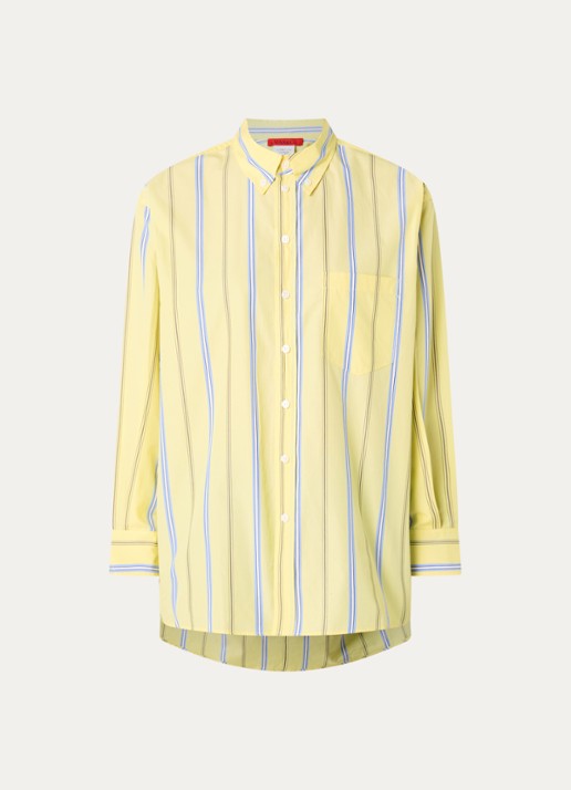 Max & Co Dama blouse met streepprint - voorkant 2 geel