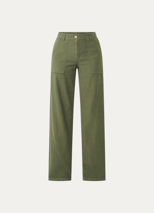 Max & Co Emiro high waist loose fit broek met steekzakken - voorkant 3 groen