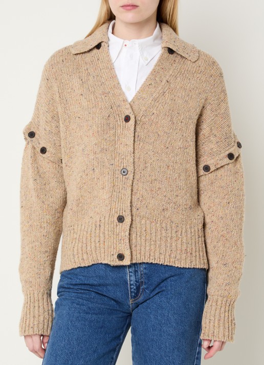 Max & Co Fiabe grofgebreide vest van wol - detail 3 beige