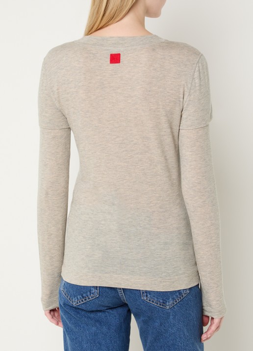 Max & Co Gala longsleeve met gemêleerd dessin - achterkant 4 grijsmele