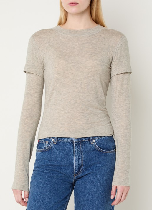 Max & Co Gala longsleeve met gemêleerd dessin - detail 3 grijsmele