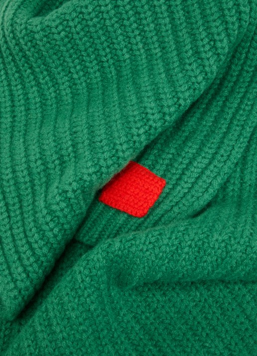 Max & Co Grofgebreide sjaal van wol  - detail 3 groen
