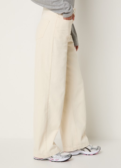 Max & Co High waist loose fit jeans met gekleurde wassing - detail 5 ivoor