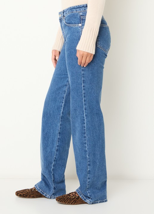 Max & Co Legume mid waist loose fit jeans met medium wassing - detail 2 indigo