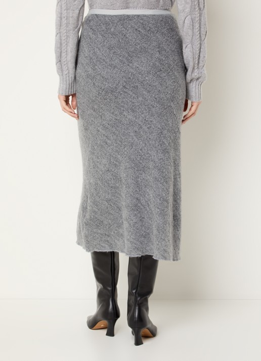 Max & Co Mago grofgebreide midi rok - achterkant 4 grijs