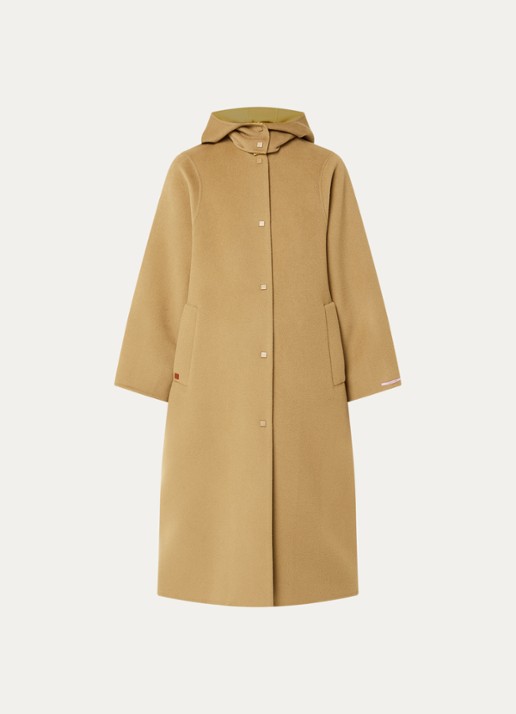 Max & Co Mantel met afneembare capuchon - voorkant camel