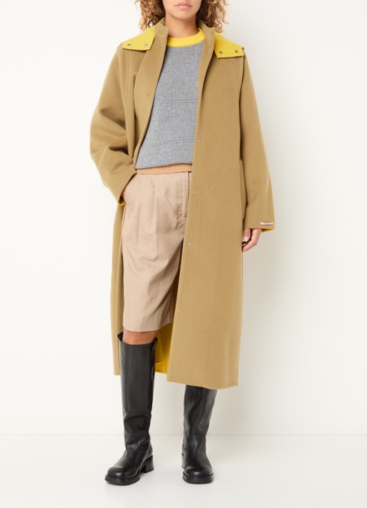 Max & Co Mantel met afneembare capuchon - voorkant 2 camel