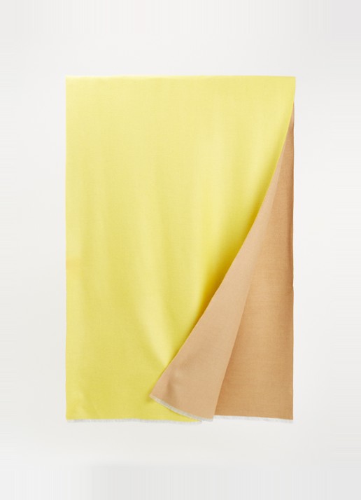Max & Co Mcaindole reversible sjaal met franjes 190 x 65 cm - voorkant 2 geel