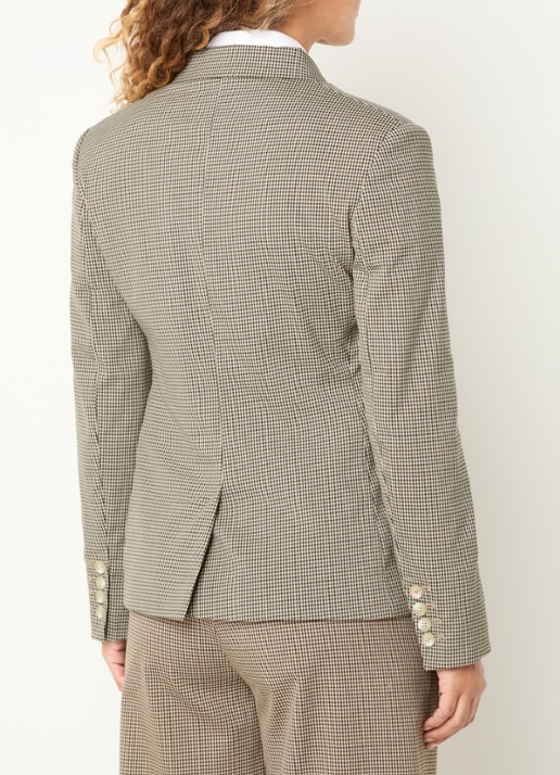 Max & Co Mcofenice double-breasted blazer met ruitdessin - achterkant 4 beige