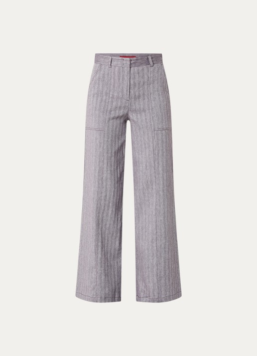 Max & Co Mid waist wide fit pantalon in linnenblend