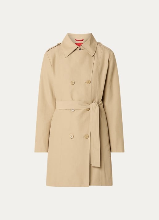 Max & Co Milo double-breasted trenchcoat met steekzakken - voorkant camel