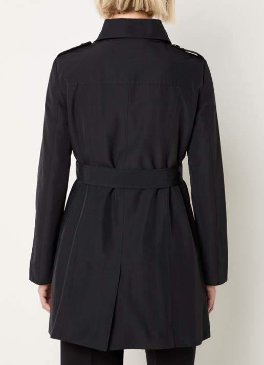 Max & Co Milo double breasted trenchcoat met strikceintuur - achterkant zwart