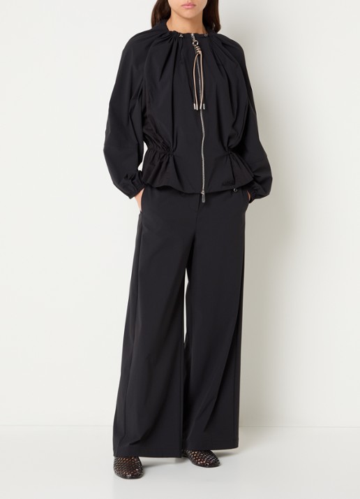 Max & Co Orche high waist wide fit pantalon - voorkant 2 zwart
